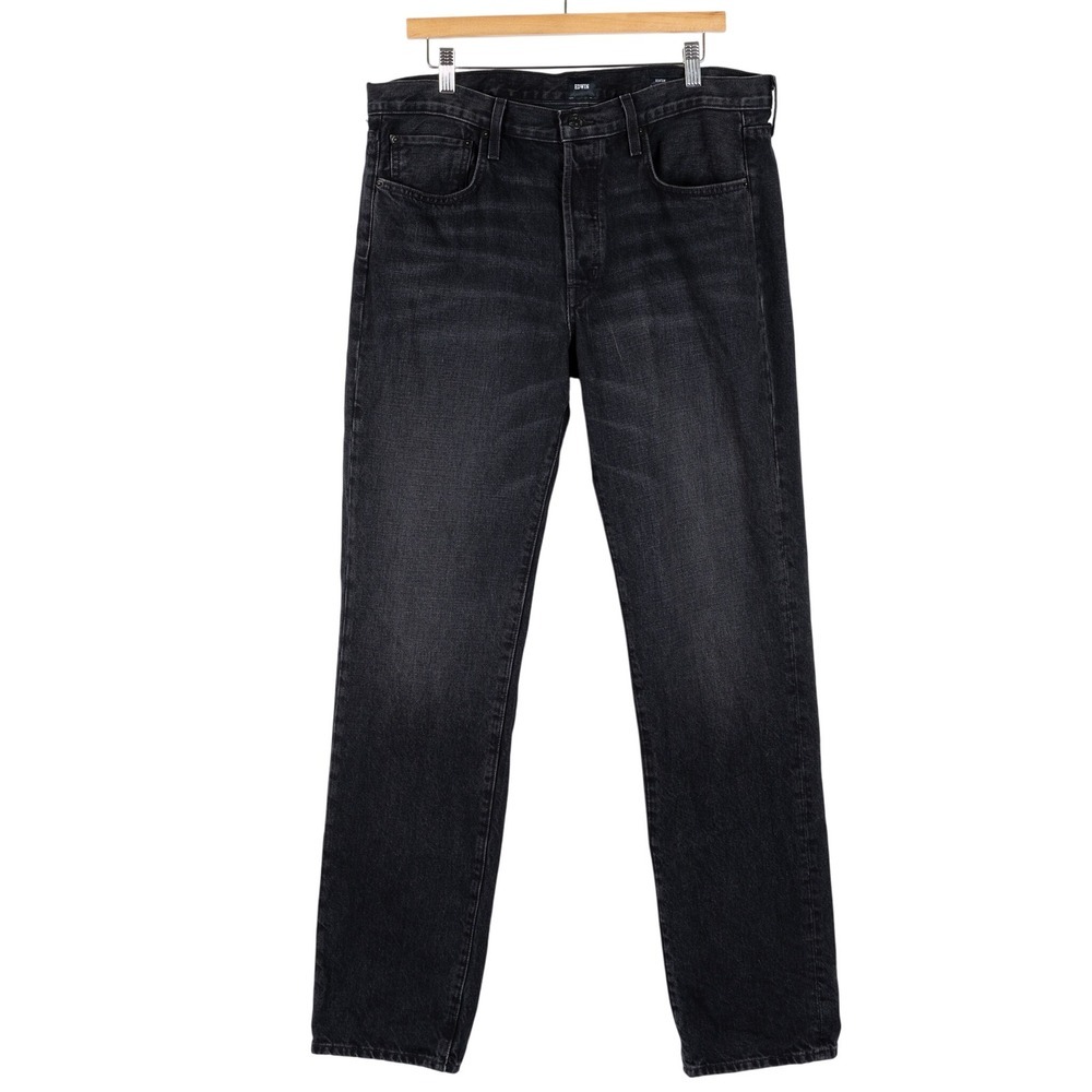 EDWIN Benton Slim Jeans‎ Black Raven Denim Mens Size 37x34 Made in USA Cotton